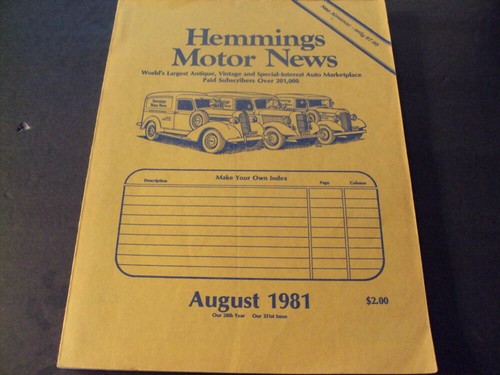 Hemmings motor news august - hemmings,