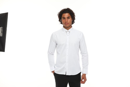 Men black white pinned - men's,