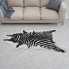 Faux Zebra Print Rug Animal