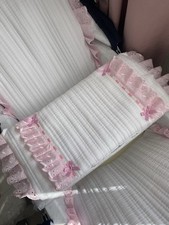 Dolls White And Pink Twin Pram