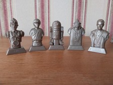 5 x Kelloggs Star Wars Epsiode 1 Phantom Menace Statues (1999) with fact cards