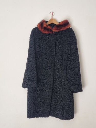 Vintage black astrakhan coat - vintage,