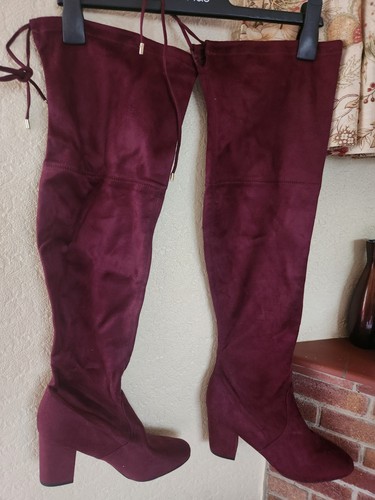 Maroon over knee long - knee,