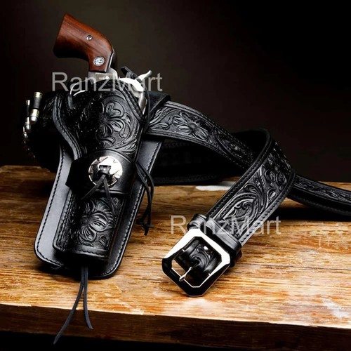 Western leather gun holster - western,