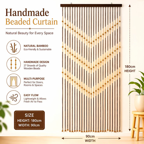 Bamboo beaded door - beaded, curtain