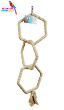  HEXAGONAL TRIPLE COTTON ROPE BIRD PARROT TOY SWING PERCH CAGE TOY GREY AMAZON 