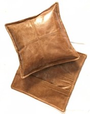 Cow Leather Throw Pillow