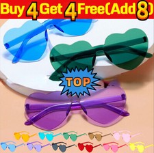 Women Teen Love Heart Shape Sunglasses Fun Dress Party Festival Summer Glasses-U