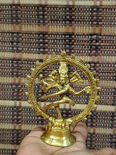 10cm brass dancing - brass, shiva