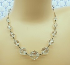 Vintage Czech Clear Faceted