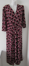 M & Co dress ladies Size 16 stretchy ruched dress multi print fit & flare style