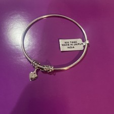 Sterling Silver Milano Charm Bangle Bracelet 7.55g 