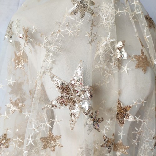 1yard star sequins mesh - sequins, lace