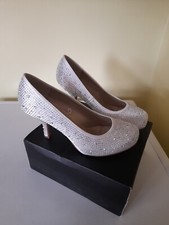 Occasions Sparkly Casandra Shoes Ivory / Diamante Size 37 / 4