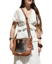 GENUINE LEATHER COWHIDE Bag Western Style, Boho Leather Purse, Native American