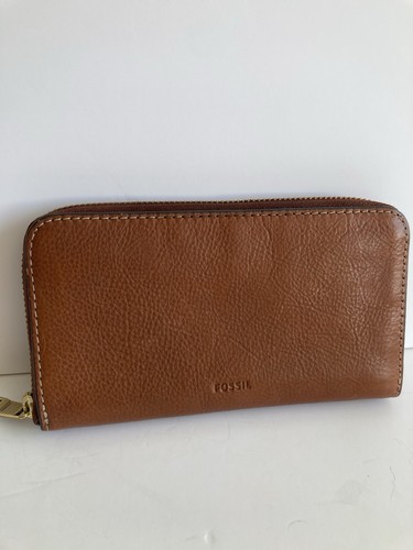 Fossil brown leather wallet - fossil,
