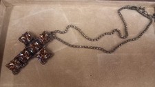 Butler & Wilson Crystal Necklace with Cross Pendant Vintage Costume Jewellery