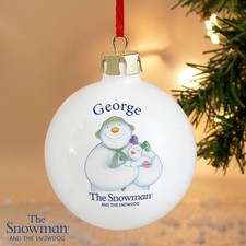 Personalised The Snowman and the Snowdog Bauble I Xmas Baubles