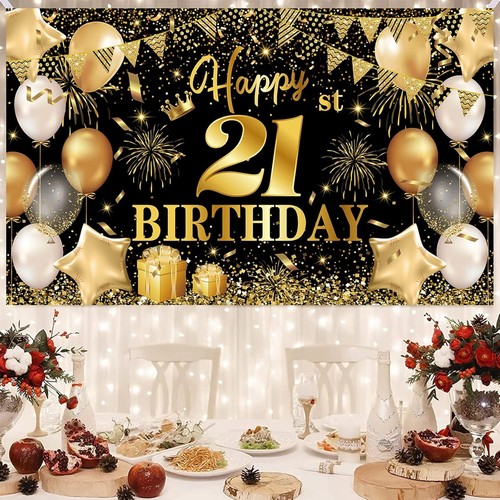 Happy 21st birthday - banner,