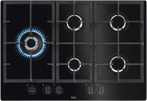 Aeg hkb75820nb gas hob - aeg, on