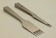 Doldokki 2x Steel Pricking Irons Diamond Stitching Lacing Punch Chisel Tool Set