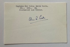 COLIN R. COOTE ( Gloucestershire Regiment ) Handsigned Signature on Postcard.