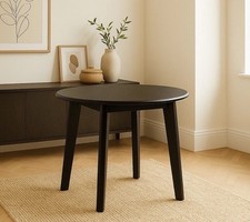 Small dining table made for 2 seats from solid English Oak with dark tone finish