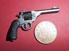 1/6th scale British Webley MkIV Revolver, metal,  for 12" toy action figures