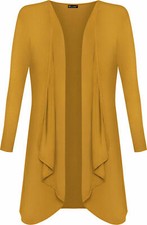 Womans Hanky Hem Jersey Long Sleeve Top Waterfall Open Cardigan UK 8-26
