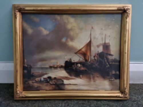 Dutch oil panel harbour - dutch,
