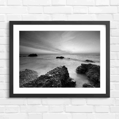 Vibrant sunset rocky coastline - sunset,
