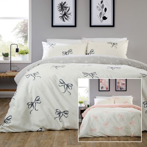 Bows reversible duvet cover - reversible,