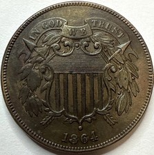 1864 2 Cent Piece 2c Exact