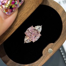 4ct pink cushion cut - 4ct, three
