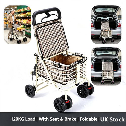 Foldable shopping trolley - foldable, with