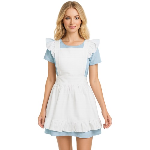 Women retro ruffle apron - women,