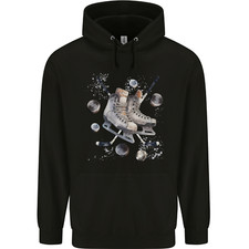Ice Hockey Boots Stick & Pucks Mens 80% Cotton Hoodie
