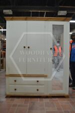 HANDMADE CROWN COUNTRY TRIPLE FULL MIRRORED SHELVED WARDROBE (NOT FLATPACKED)