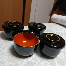 Japanese Lacquer Bowl Set of 4