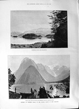 Old 1891 Lake Manapouri Risan Cove Pembroke Glacier Milford Sound Wes Victorian