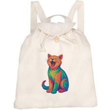 'Roaring Cat' Canvas Rucksack
