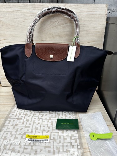 Longchamp navy nylon leather - navy,