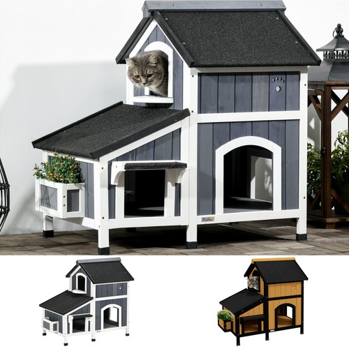 Pawhut wooden outdoor - pawhut, cat