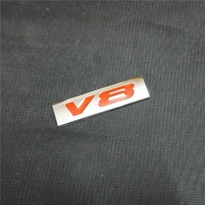 Red chrome metal decal - metal,