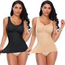 Women Firm Tummy Control Vest Slimming Body Shaper Camisole Tank Top Padded Bra