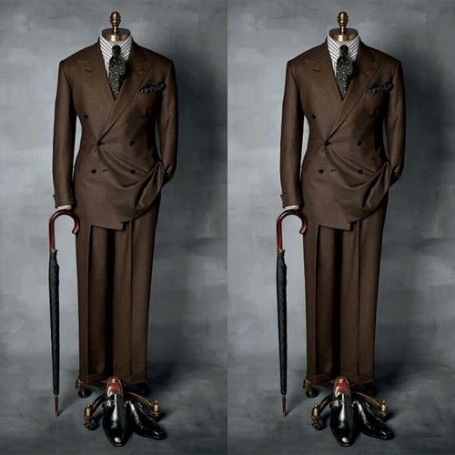 Dark brown men - brown, suits