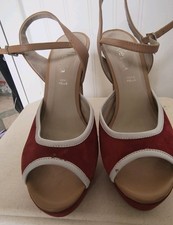 Vibrant  Aiesysy Red Italian Platform High Heeled Shoes UK Size 5