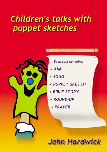 Children talks with - talks, puppet