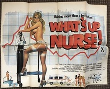 WHAT'S UP NURSE 1977 ORIGINAL BRITISH QUAD POSTER NEAR MINT