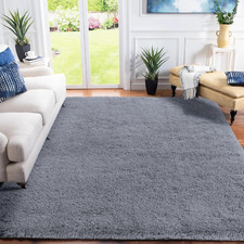 XSIVOD Grey Ultra Soft Floor Carpet, Luxury Fluffy Shag Lounge Area Rug Ideal fo